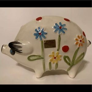 Handpainted Brazilian Piggy Bank- Beautiful Floral